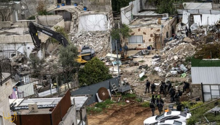 قوات الاحتلال تهدم منازل بحي البستان ببلدة سلوان في مدينة القدس الشرقية المحتلة 