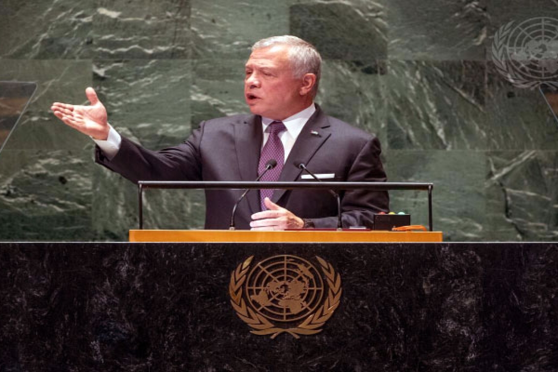 King Abdullah II's speech in New York.. ink does not stop the blood!