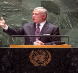 King Abdullah II's speech in New York.. ink does not stop the blood!