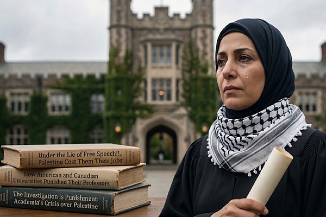 In light of the lie of freedom of expression!!.. Palestine cost them their jobs.. How did the universities of America and Canada punish their professors?